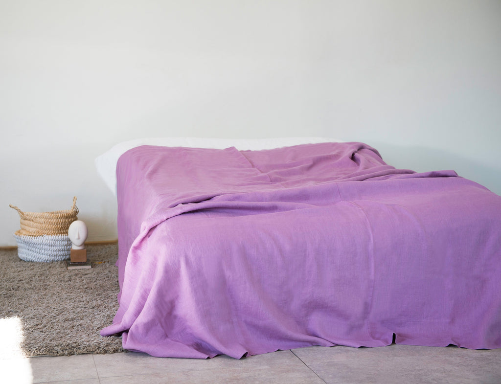 Lněný přehoz Deep Rose – elegantní přírodní luxus pro váš domov