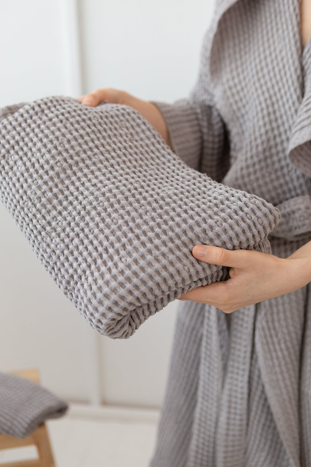Jantarový lněný waffle ručník