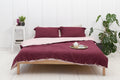 Oboustranné lněné povlečení Dark Plum & Pale Pink – výrazná elegance v jemné rovnováze