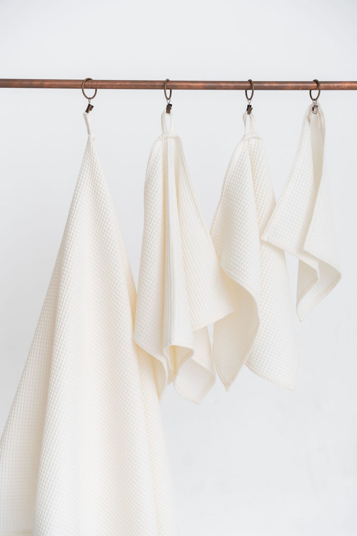 Organic Waffle Cotton Towel - Cream