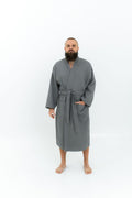 Nuss Long Waffle Fabric Robe for Men