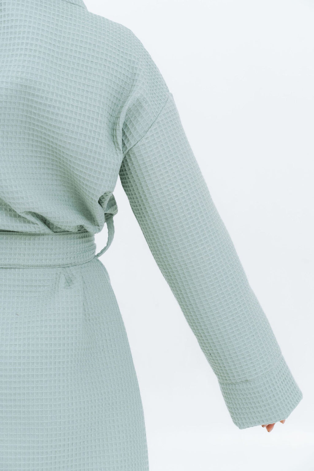 Long Waffle Fabric Robe for Women