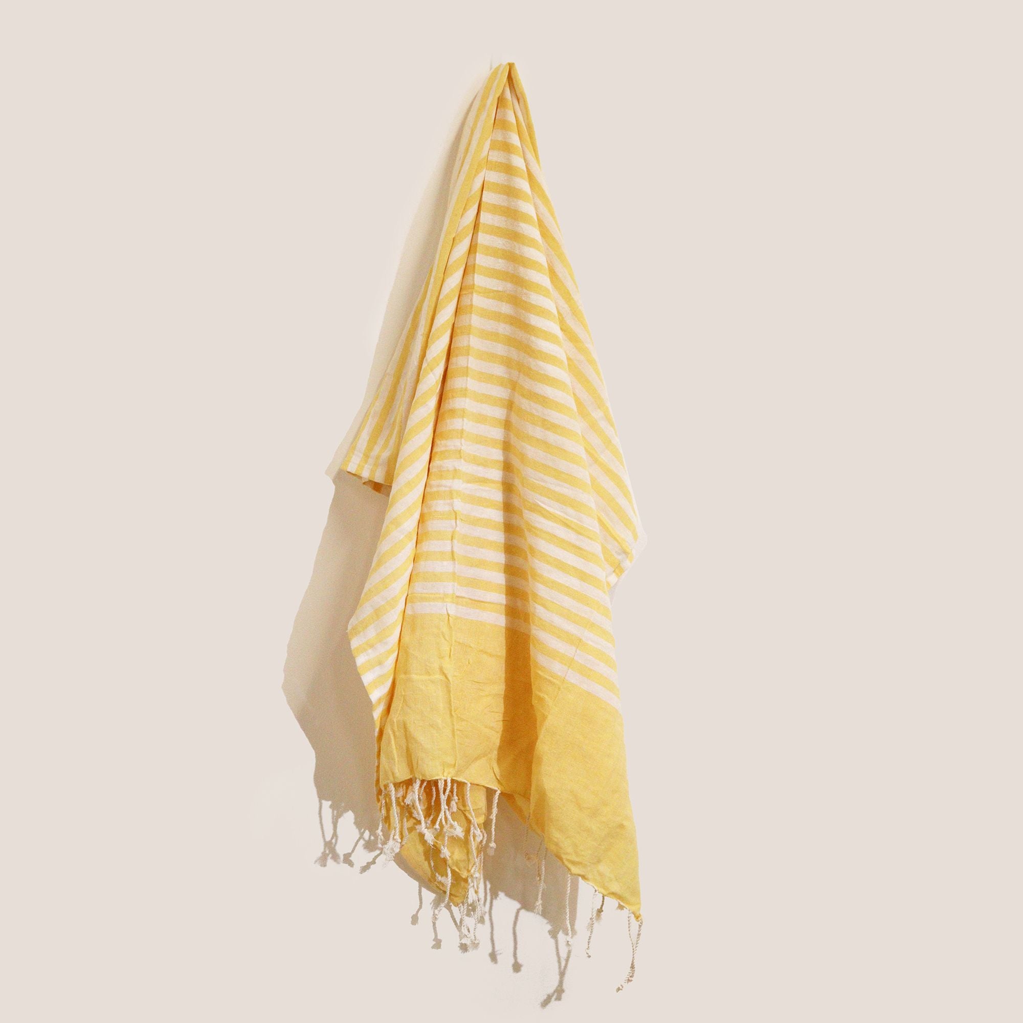 Bavlněný pareo přehoz 100 × 180 cm – Slunečně žlutá