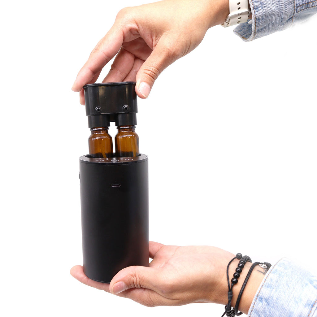 Bezvodý aroma difuzér Ancient Wisdom – dvě přepínatelné lahvičky, USB-C