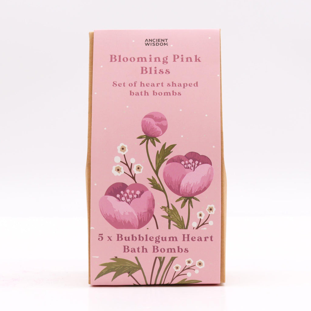 Dárková sada šumivých srdíček Blooming Pink Bliss – 5 ks, 350 g