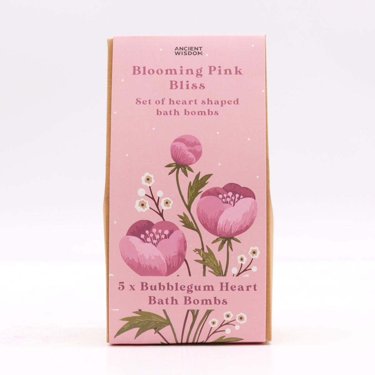 Dárková sada šumivých srdíček Blooming Pink Bliss – 5 ks, 350 g