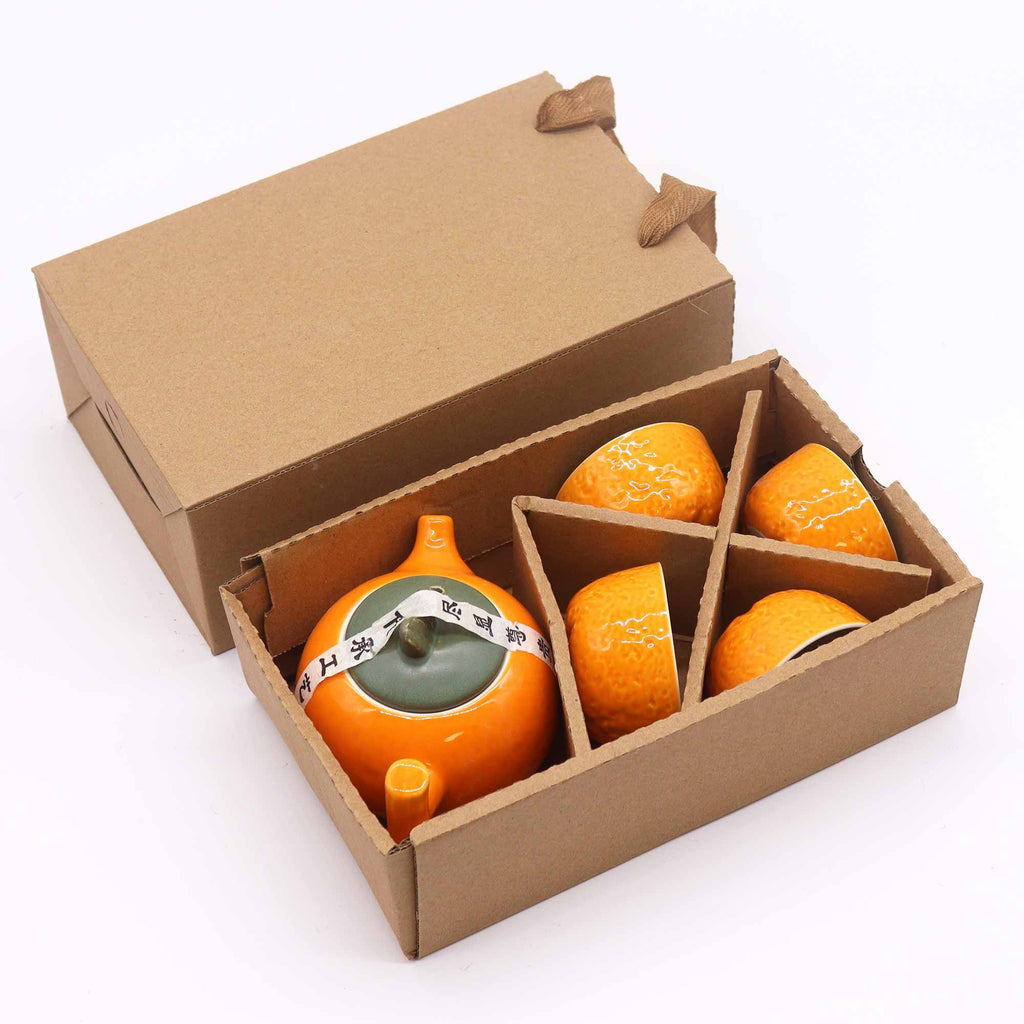 Čajová sada Herbal Orange – keramická konvička se 4 šálky