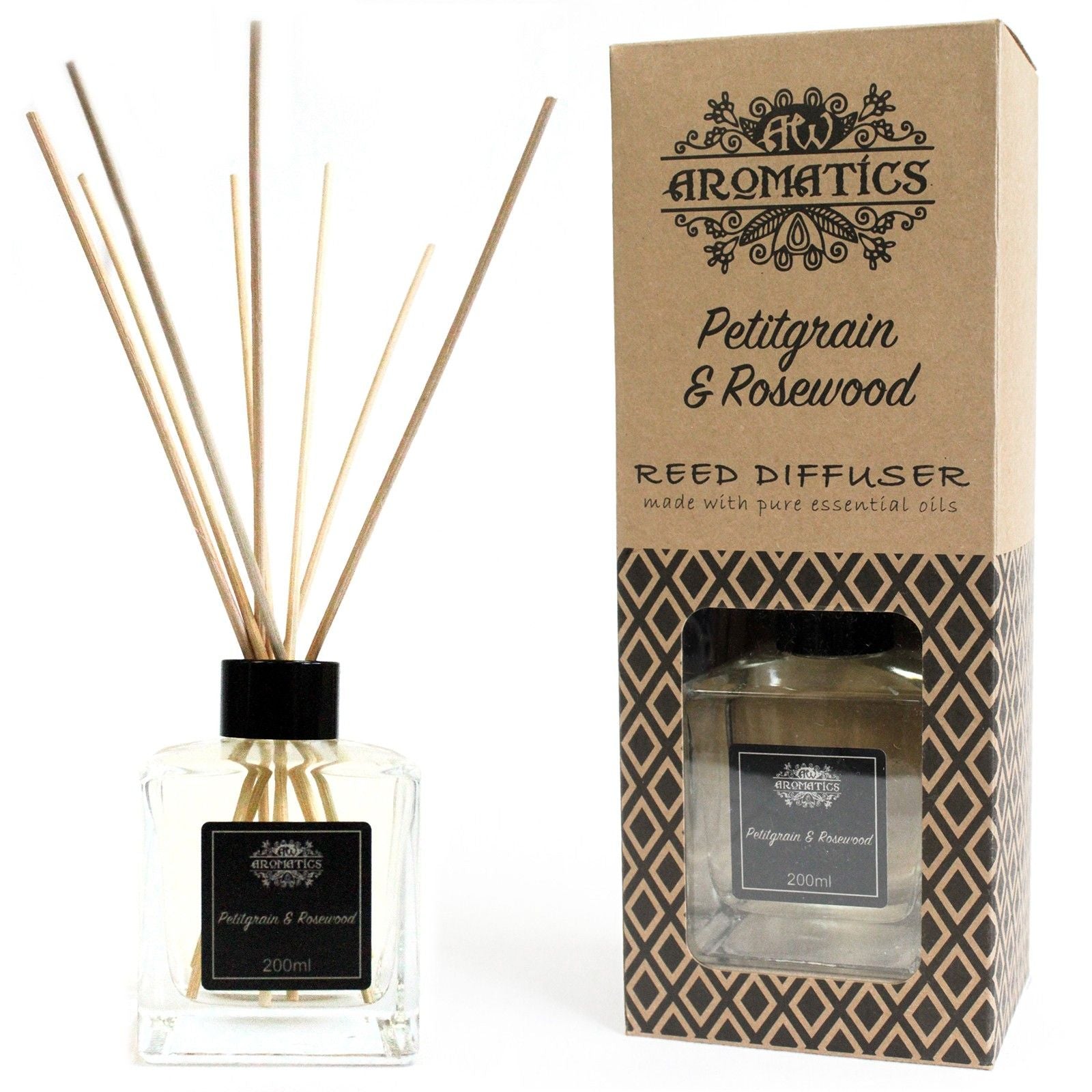 Aroma difuzér s esenciálními oleji Petitgrain & Růžové dřevo 200 ml