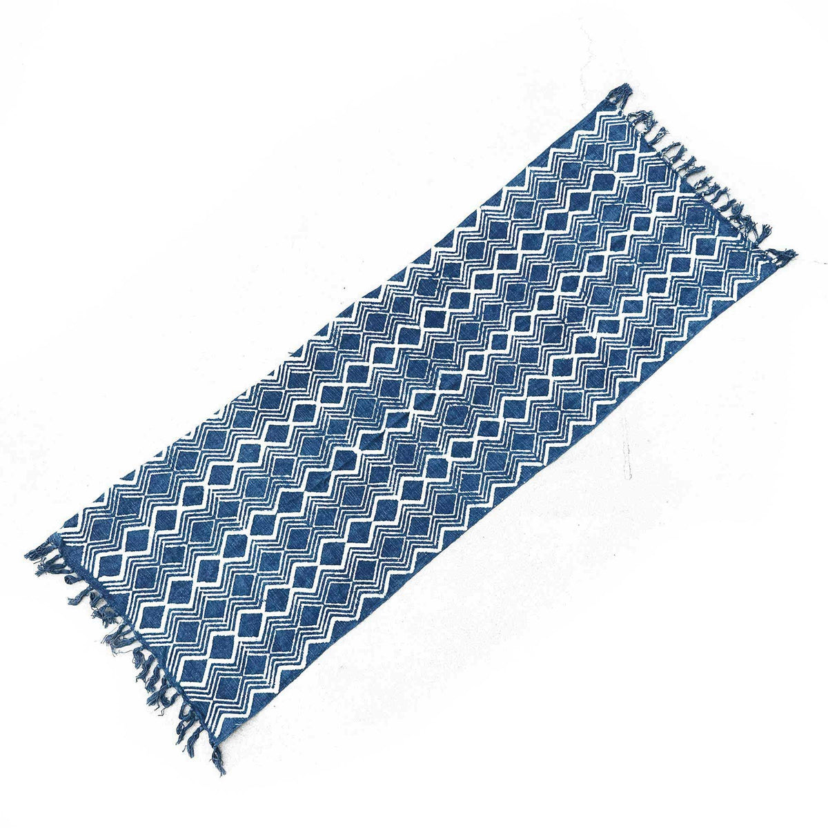 Ručně vyráběný běhoun Indigo – Heerak, 170 × 60 cm