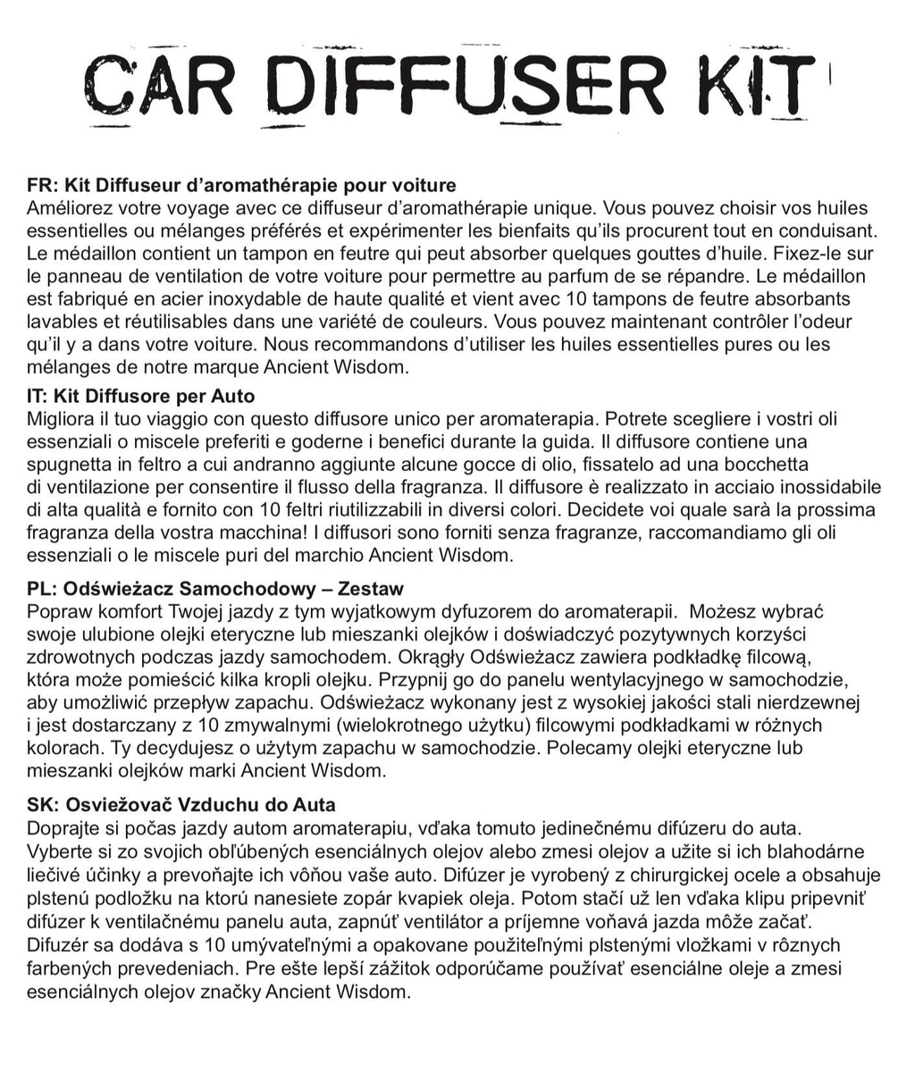 Difuzér do auta Ancient Wisdom – Jóga a čakry, 30 mm