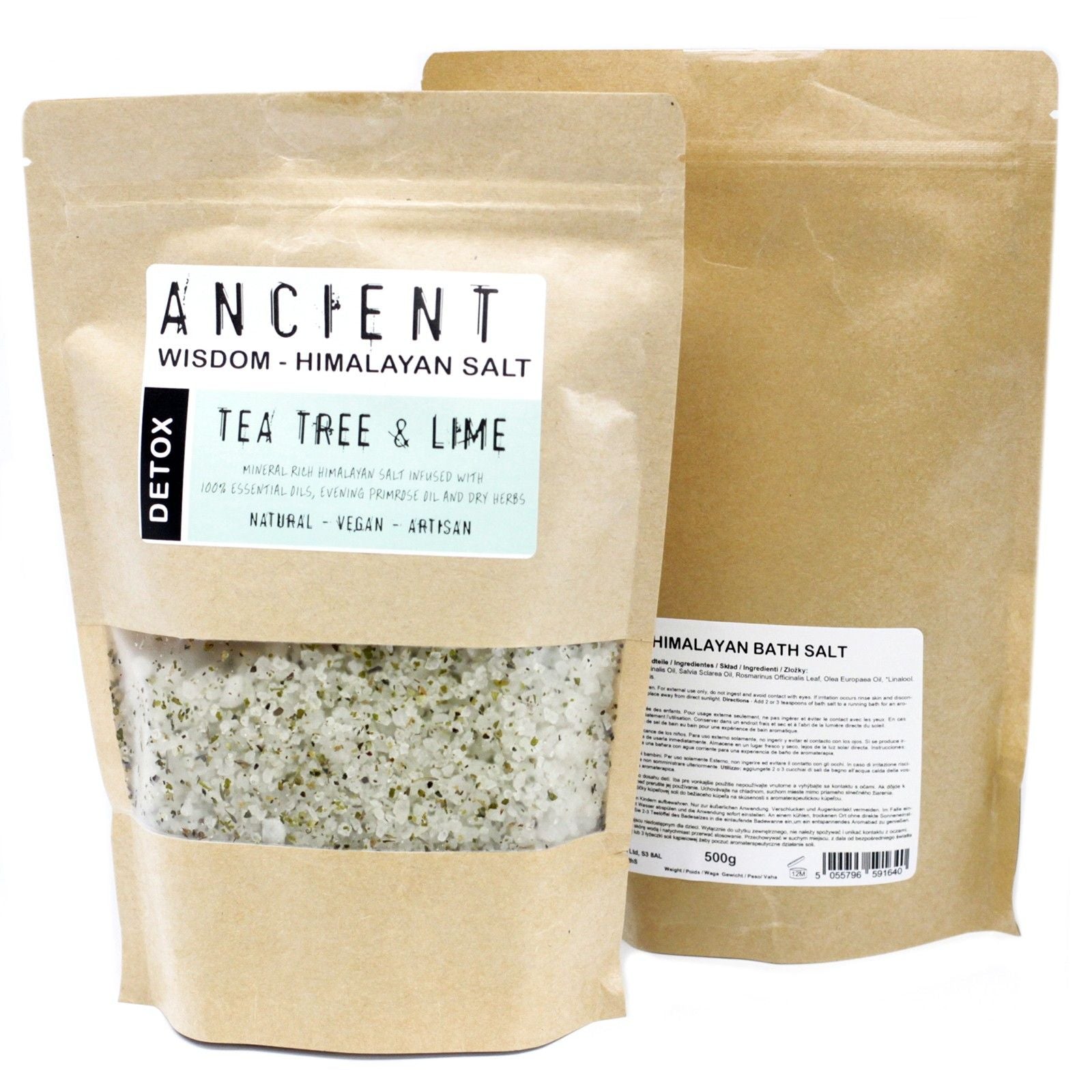 Himálajská koupelová sůl Detox – Tea Tree & Limetka 500 g