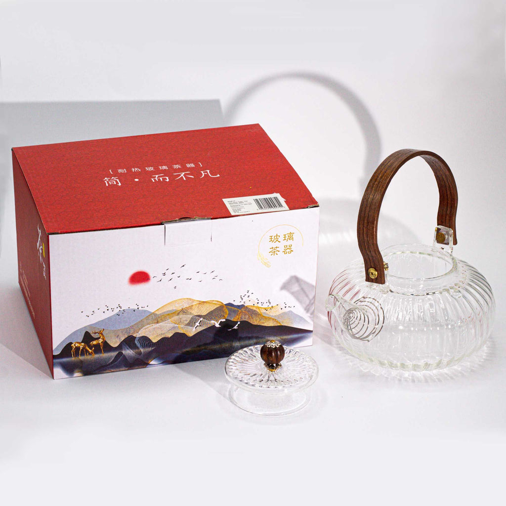 Skleněná konvice na čaj se sítkem Clear Ribbed Pearl – 850 ml