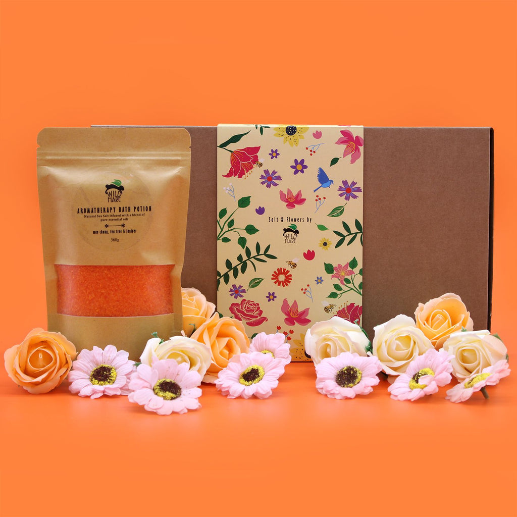 Wild Hare dárková koupelová sada Salt & Flowers – Total Detox
