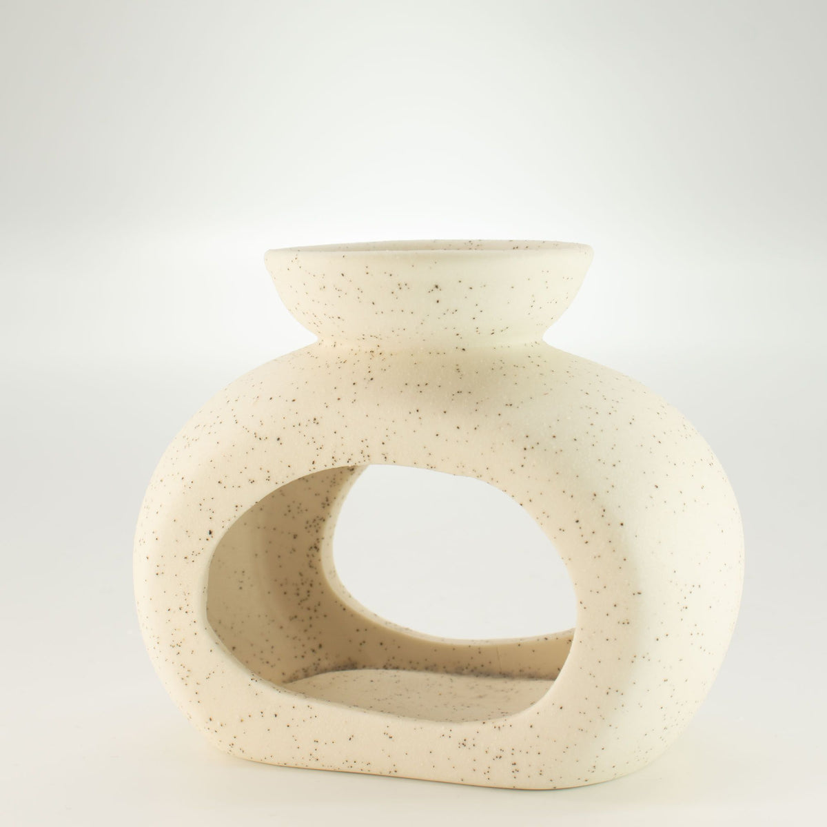 Ancient Wisdom keramická aromalampa Zen – Oval Pebble – krémově bílá