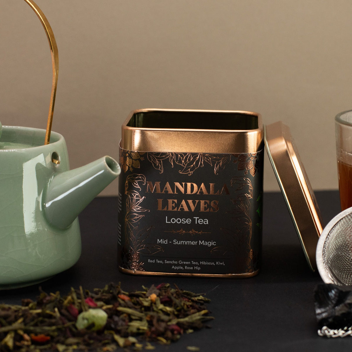 Čajová směs Pu Erh a Sencha s jahodou a kiwi | 50 g