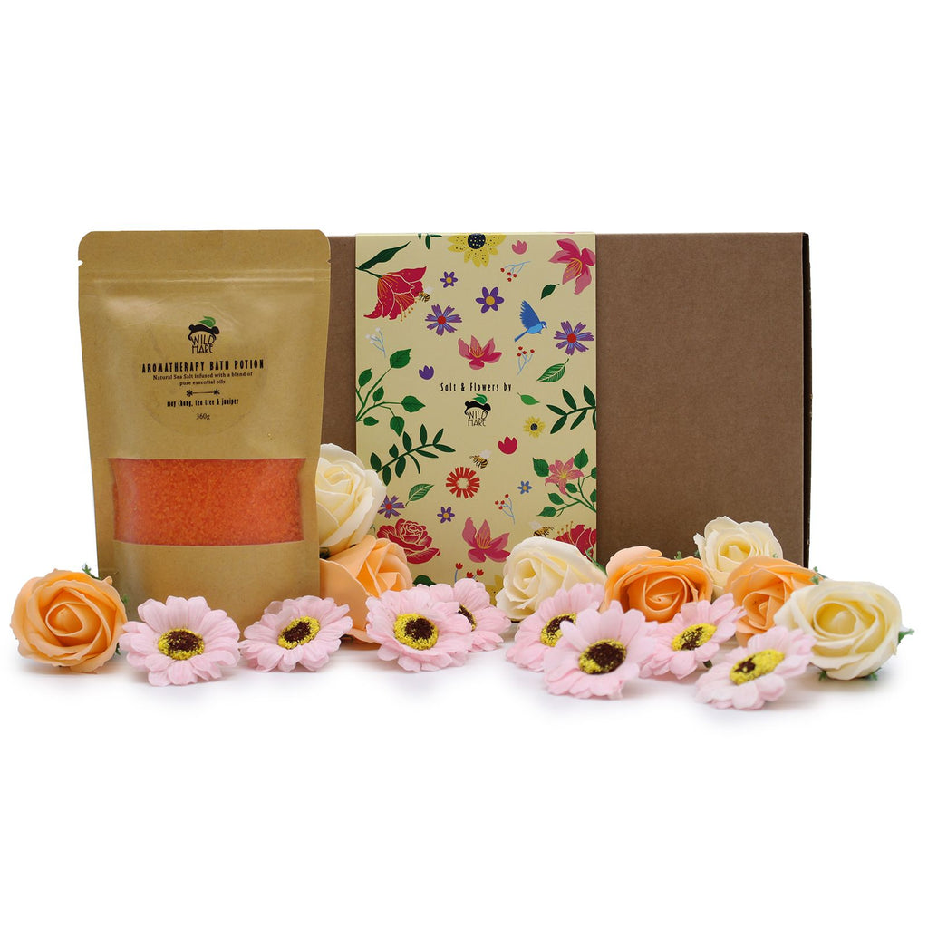 Wild Hare dárková koupelová sada Salt & Flowers – Total Detox