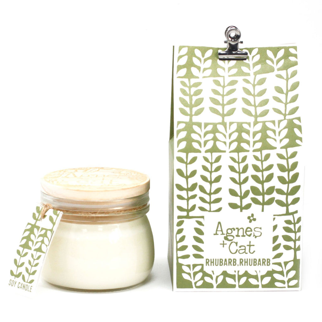 Sójová svíčka Rebarbora ve sklenici s klipem – 180 ml