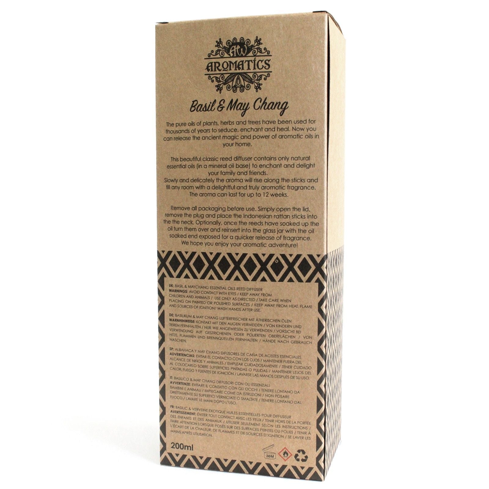 Aroma difuzér s esenciálními oleji Bazalka & May Chang 200 ml