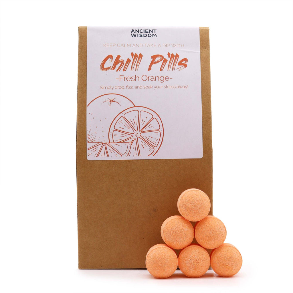 Šumivé kuličky do koupele Chill Pills – Čerstvý pomeranč, dárkové balení 350 g