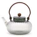 Skleněná konvice na čaj se sítkem Charcoal Ribbed Pearl – 950 ml