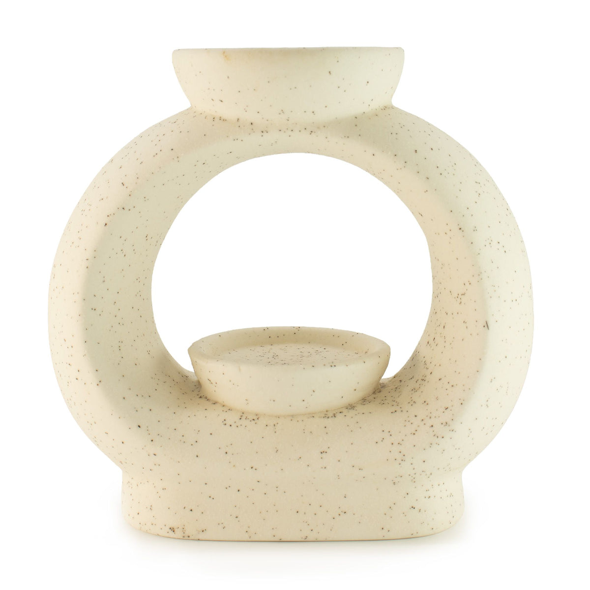 Ancient Wisdom keramická aromalampa Zen – Large Oval Pebble – krémově bílá
