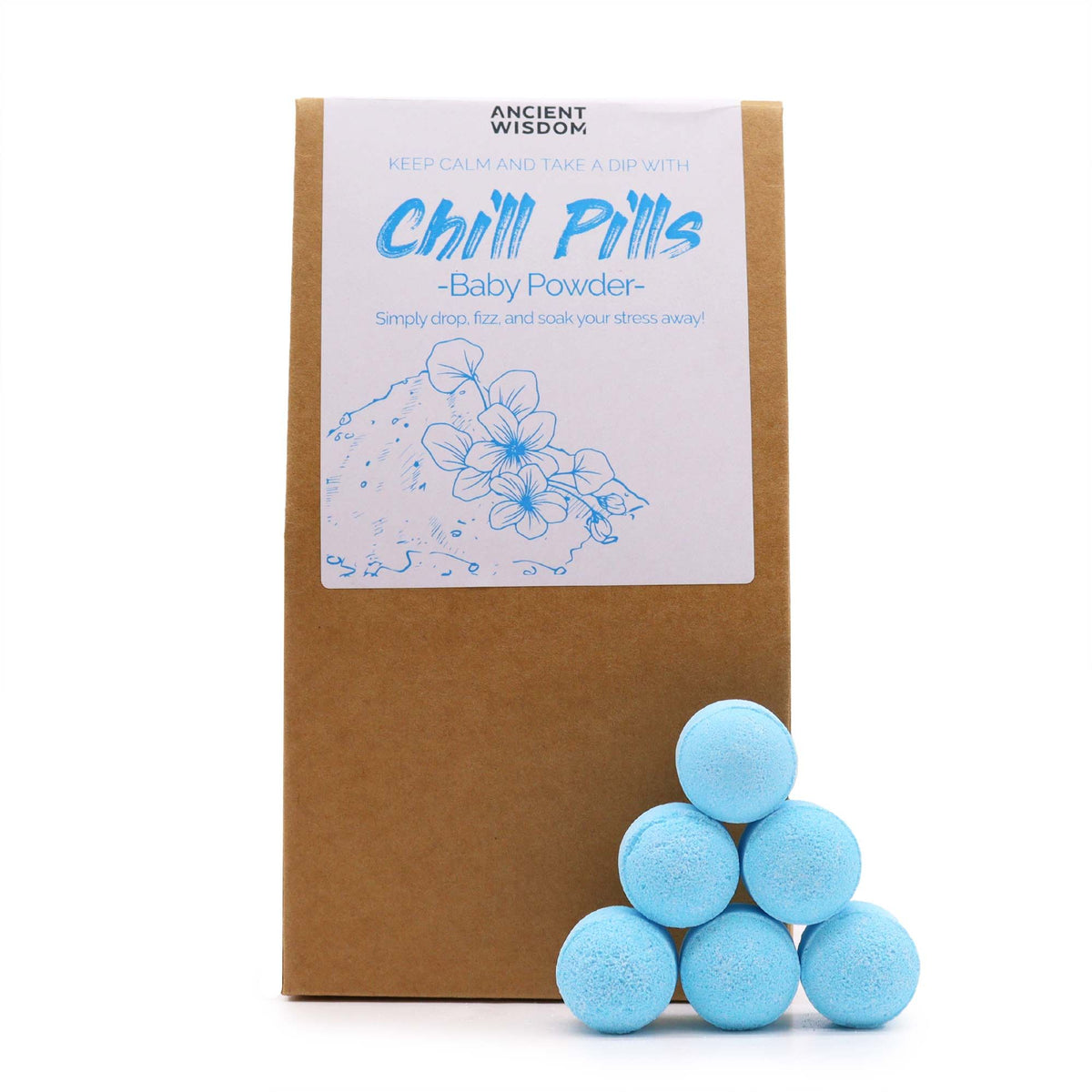Chill Pills Baby Powder mini šumivé koule do koupele 350 g