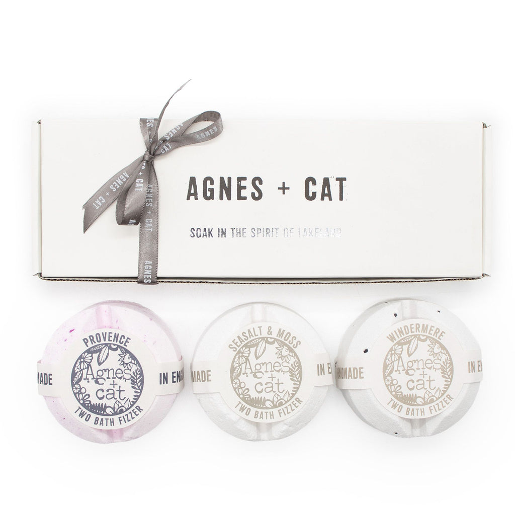 Agnes + Cat – Berry & Fig dárková sada koupelových bomb 3 ks