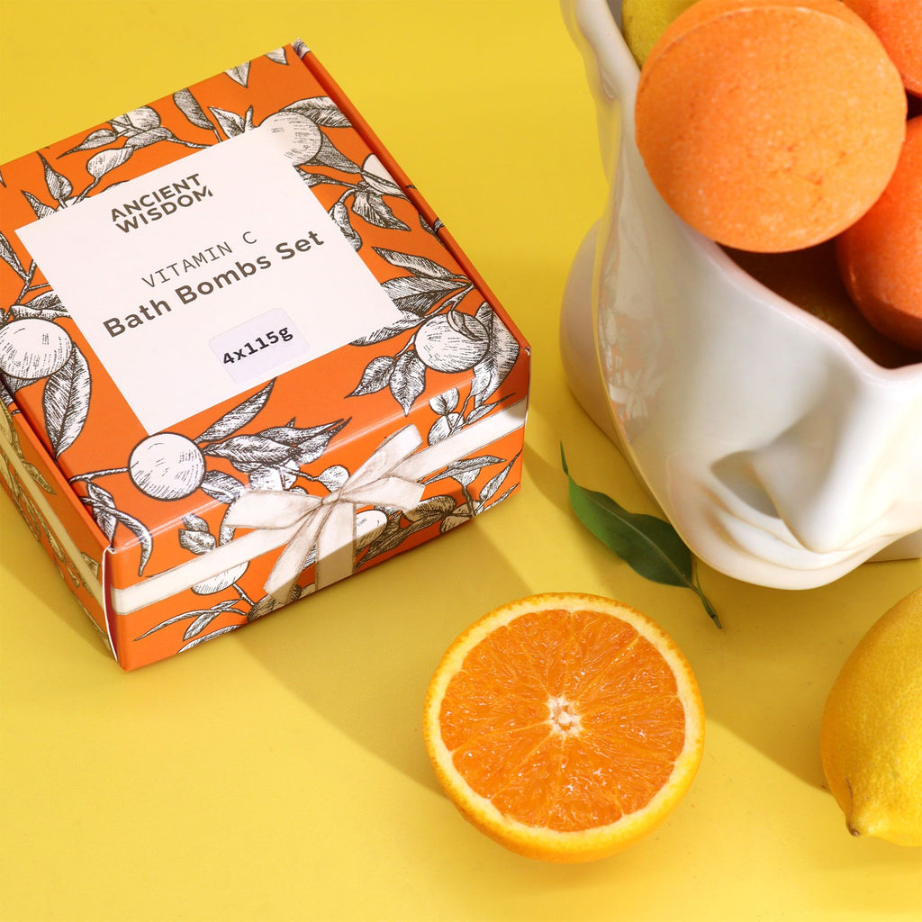 Šumivé bomby do koupele s vitaminem C – Citrus Quartet – 4 × 115 g