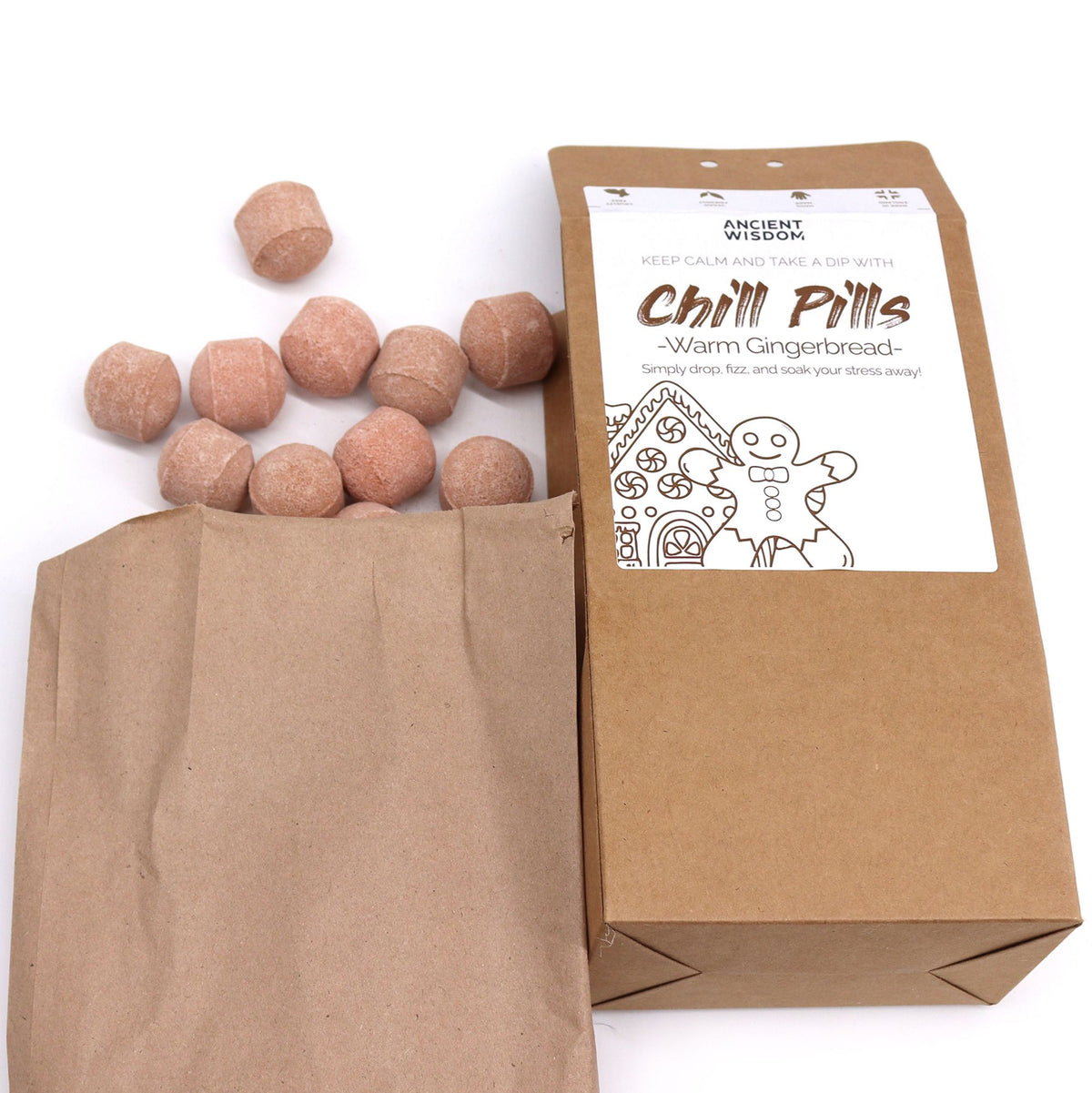 Chill Pills Warm Gingerbread mini šumivé koule do koupele 350 g