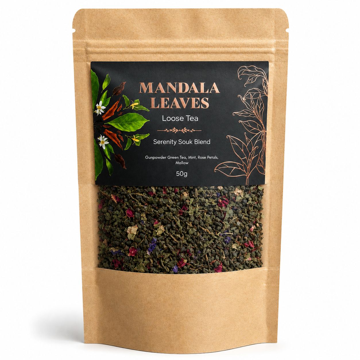 Serenity Souk Blend – zelený čaj s mátou a růží 50 g