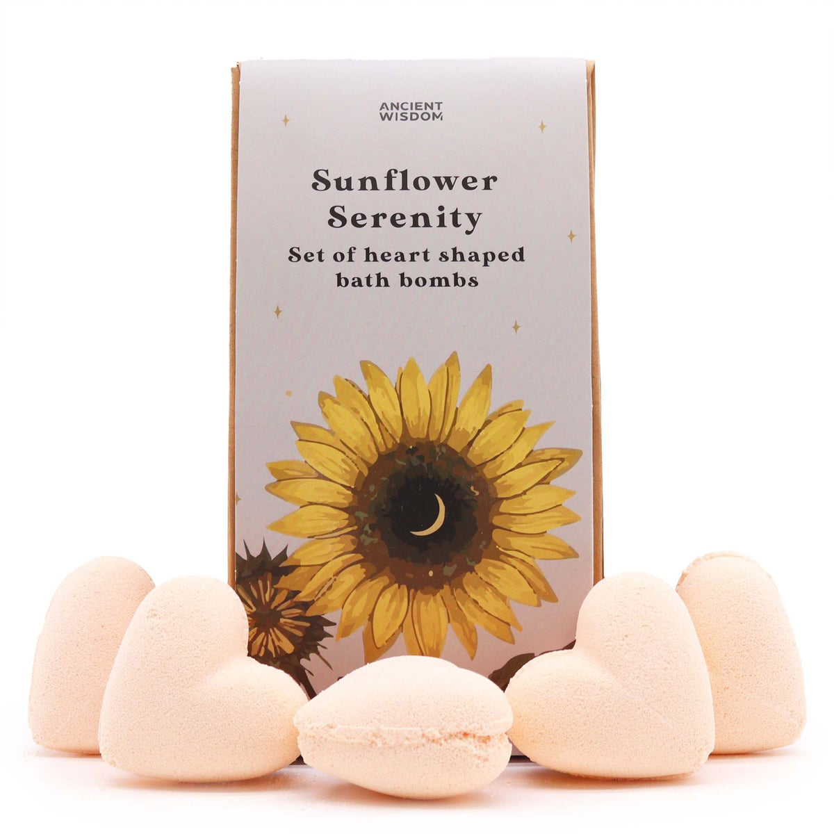 Dárková sada šumivých srdíček Sunflower Serenity – mučenka, 5 ks, 350 g