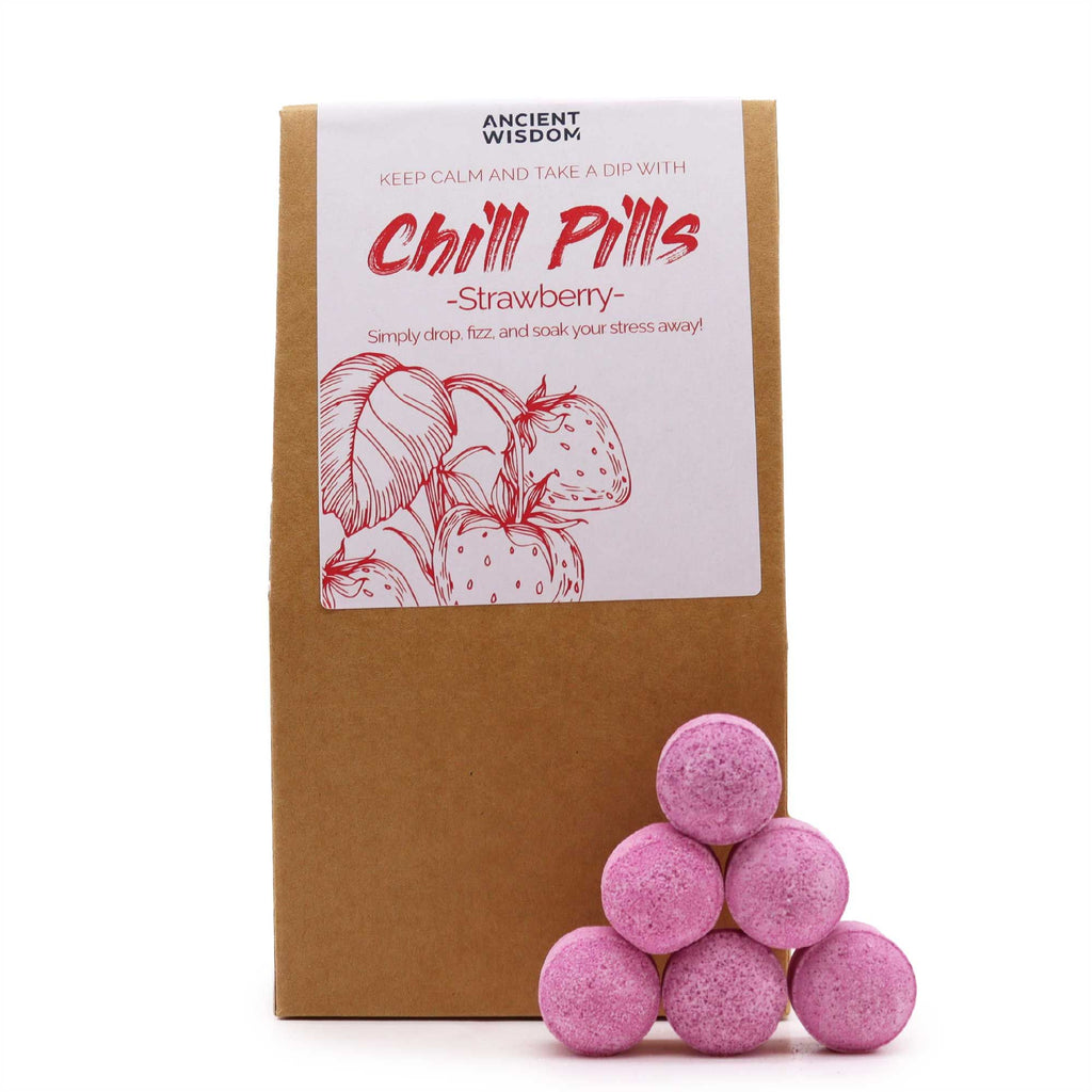 Šumivé kuličky do koupele Chill Pills – Jahoda, 350 g