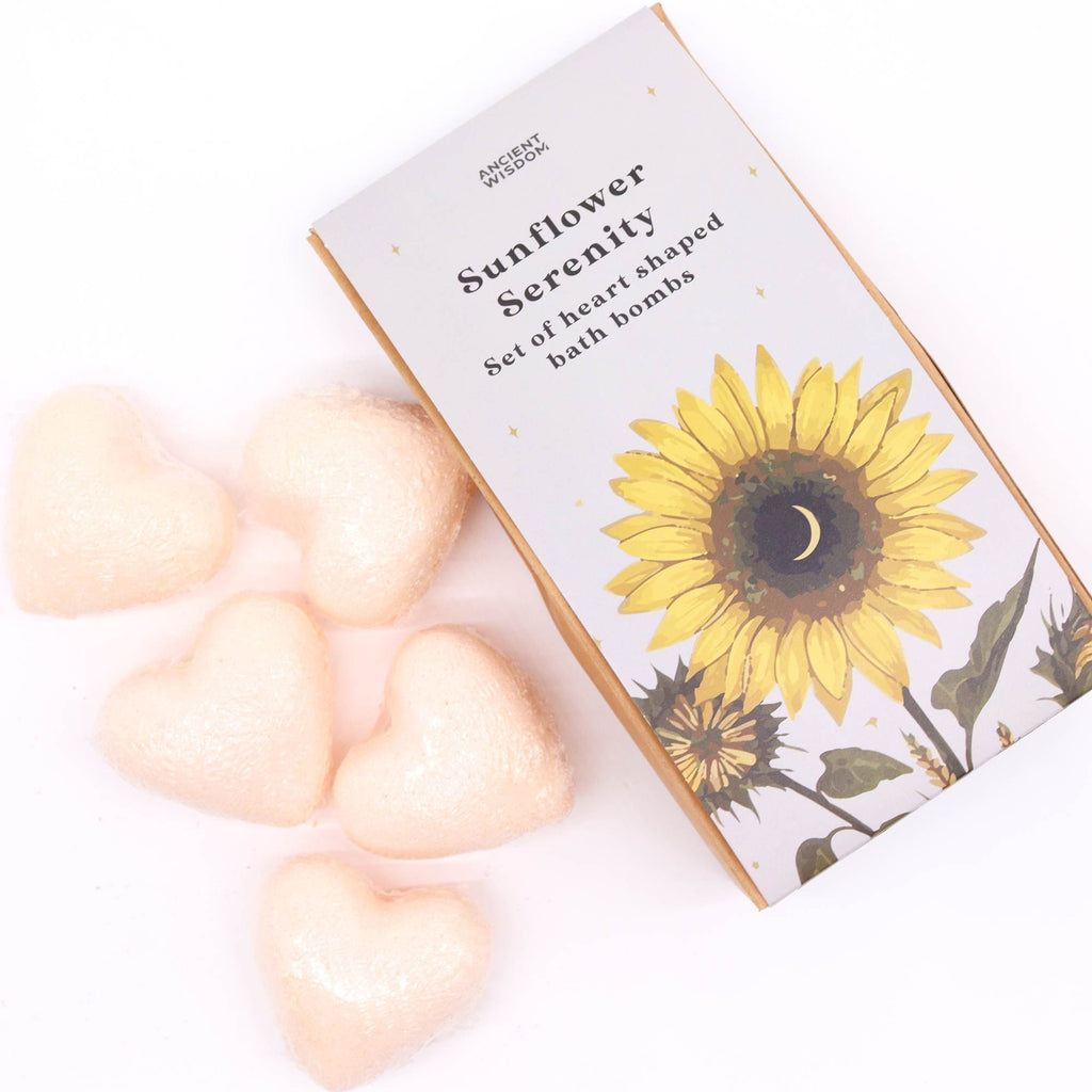 Dárková sada šumivých srdíček Sunflower Serenity – mučenka, 5 ks, 350 g