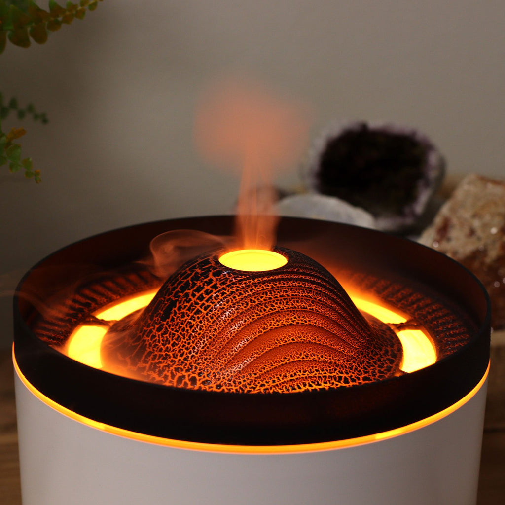 Ultrazvukový aroma difuzér s efektem sopky a dálkovým ovládáním