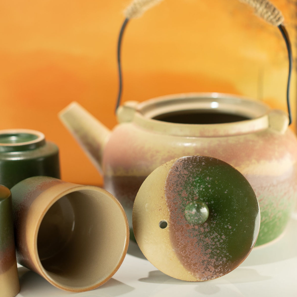Japonská čajová souprava Kyusu – konvička se 4 šálky na zelený čaj
