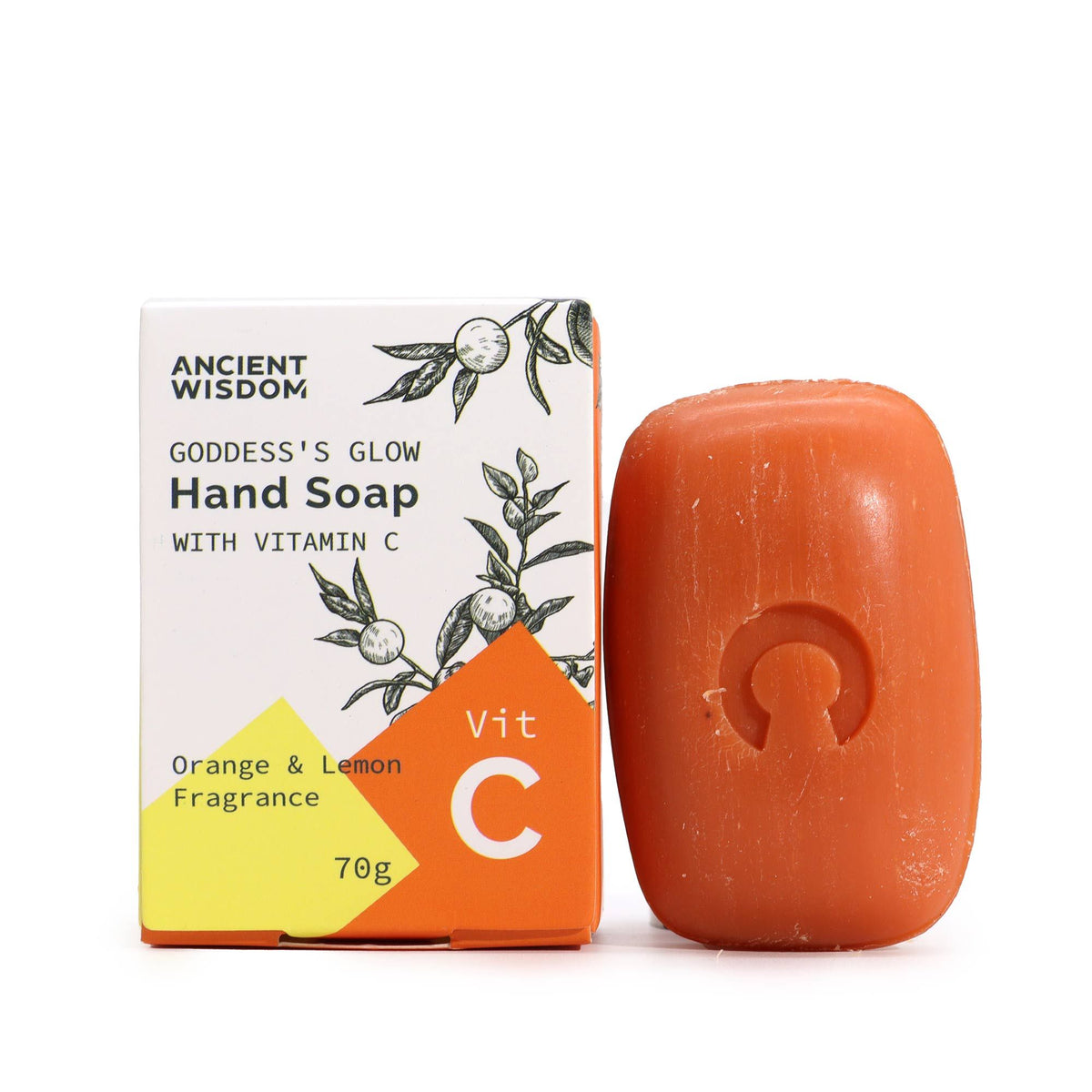 Tuhé mýdlo na ruce s vitaminem C – pomeranč & citron – 70 g