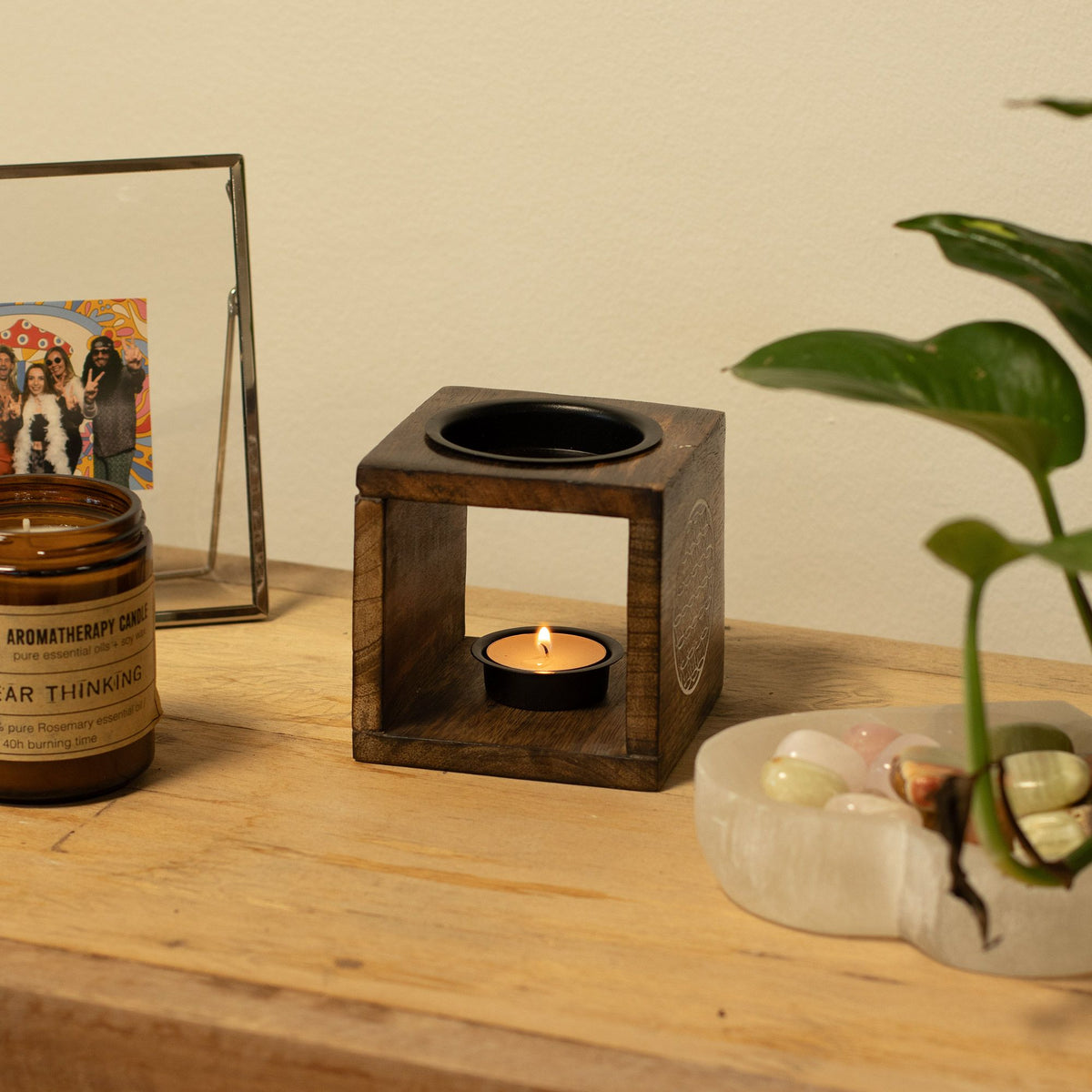 Dřevěná aromalampa Jin a jang – mangové dřevo