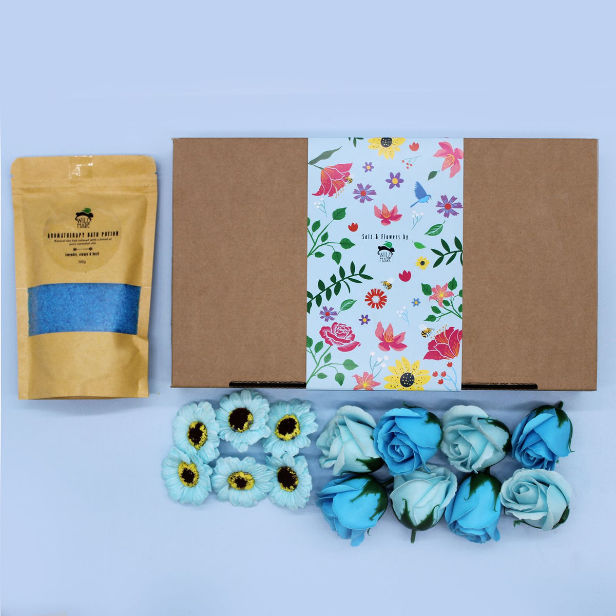 Wild Hare dárková koupelová sada Salt & Flowers – Total Unwind