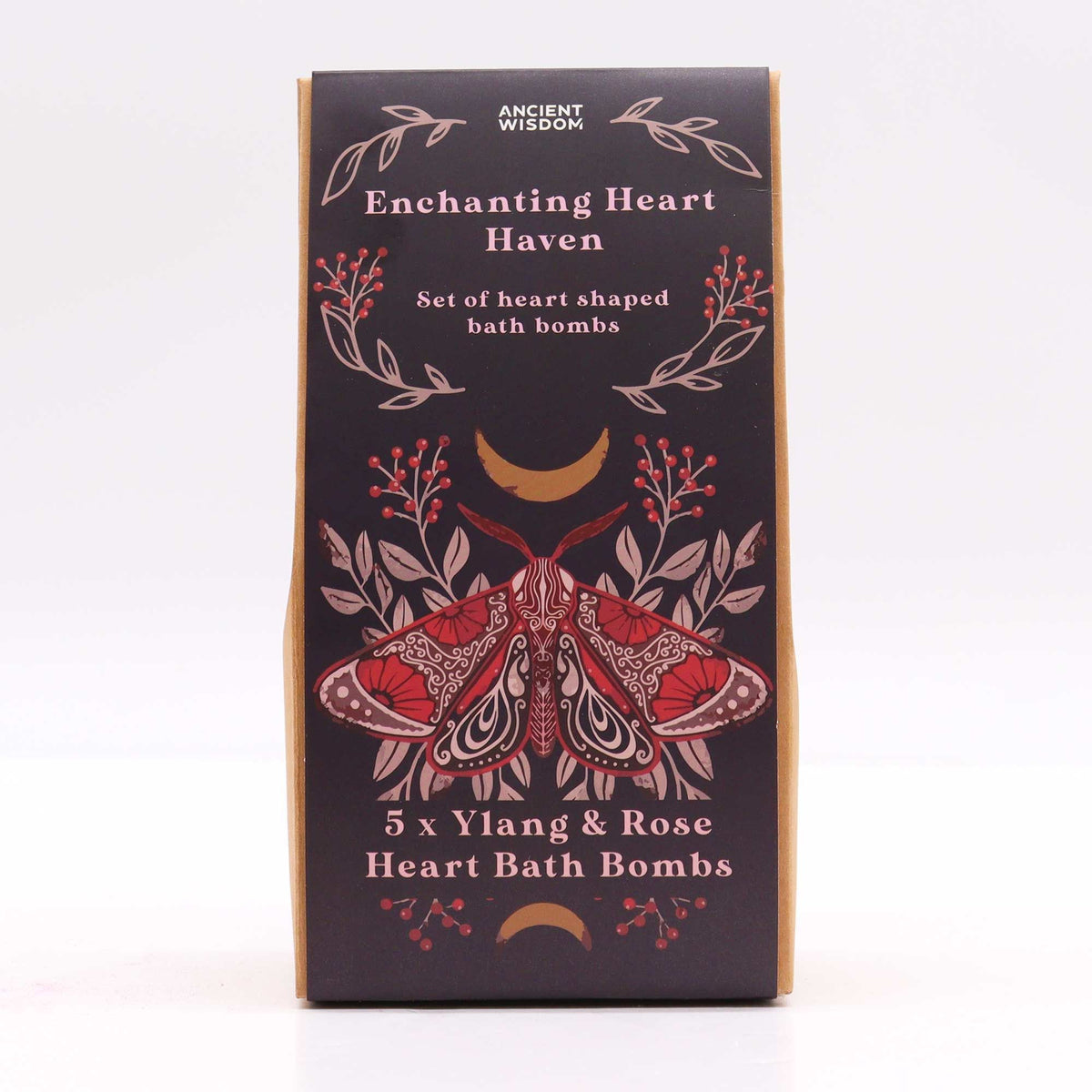 Dárková sada šumivých srdíček Enchanting Heart Heaven – ylang-ylang a růže, 5 ks, 350 g