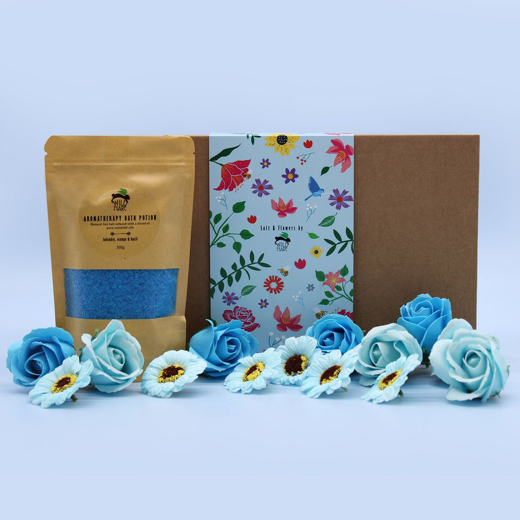 Wild Hare dárková koupelová sada Salt & Flowers – Total Unwind