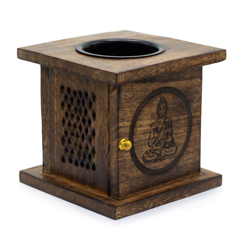 Aromalampa z mangového dřeva – Buddha, velký box