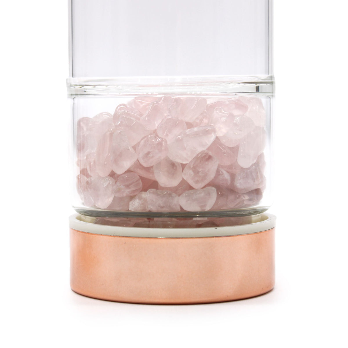 Infuzní láhev na čaj z křišťálového skla se sítkem – Rose Gold – Růženín