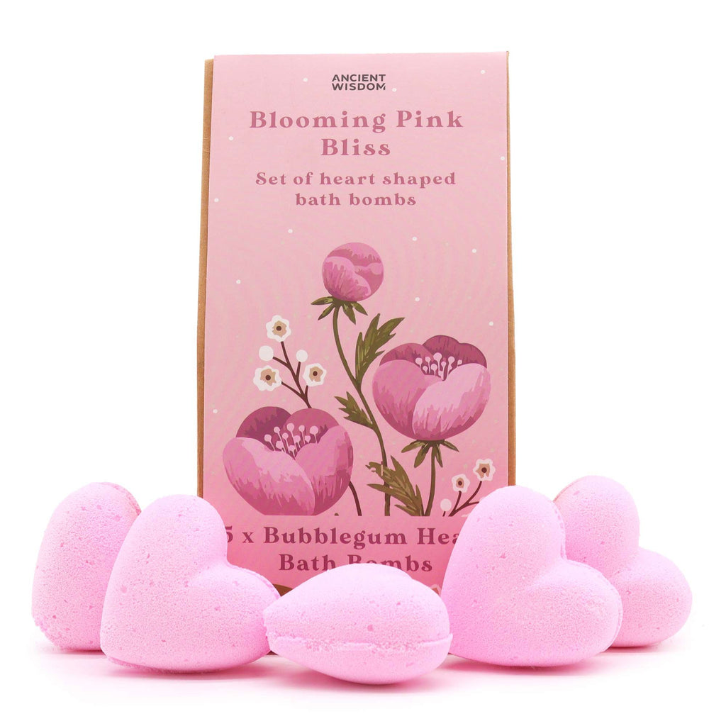 Dárková sada šumivých srdíček Blooming Pink Bliss – 5 ks, 350 g