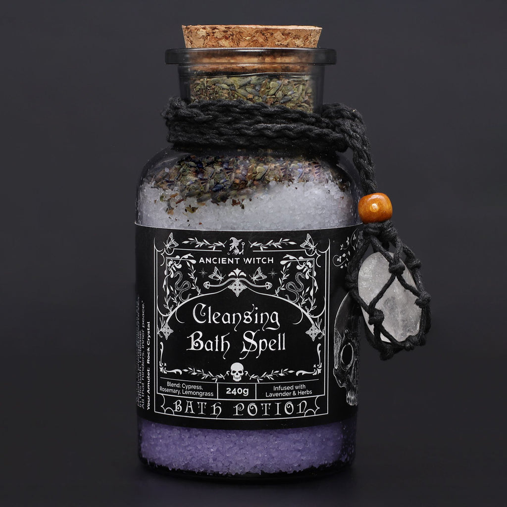 Ancient Witch – Magická koupelová sůl Očista s amuletem z křišťálu | Cleansing 240 g