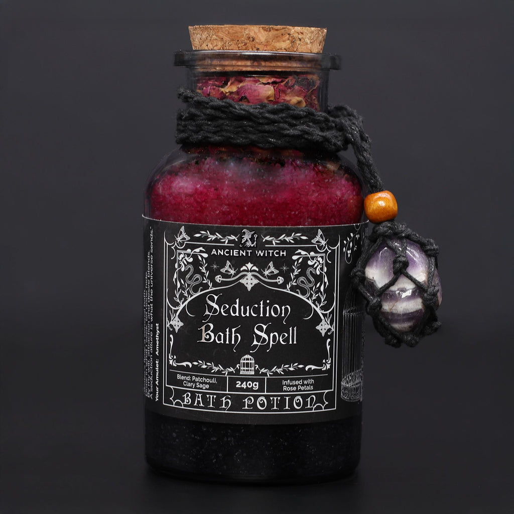 Ancient Witch – Magická koupelová sůl Svádění s ametystovým amuletem | Seduction