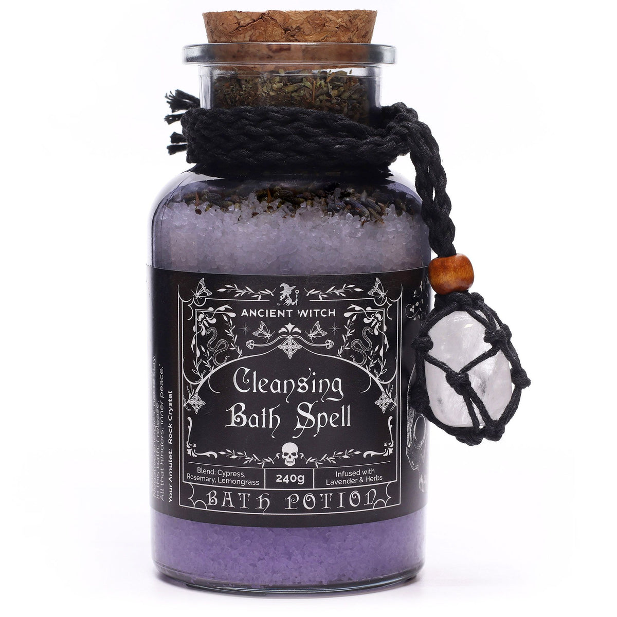 Ancient Witch – Magická koupelová sůl Očista s amuletem z křišťálu | Cleansing 240 g