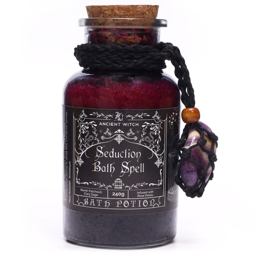 Ancient Witch – Magická koupelová sůl Svádění s ametystovým amuletem | Seduction