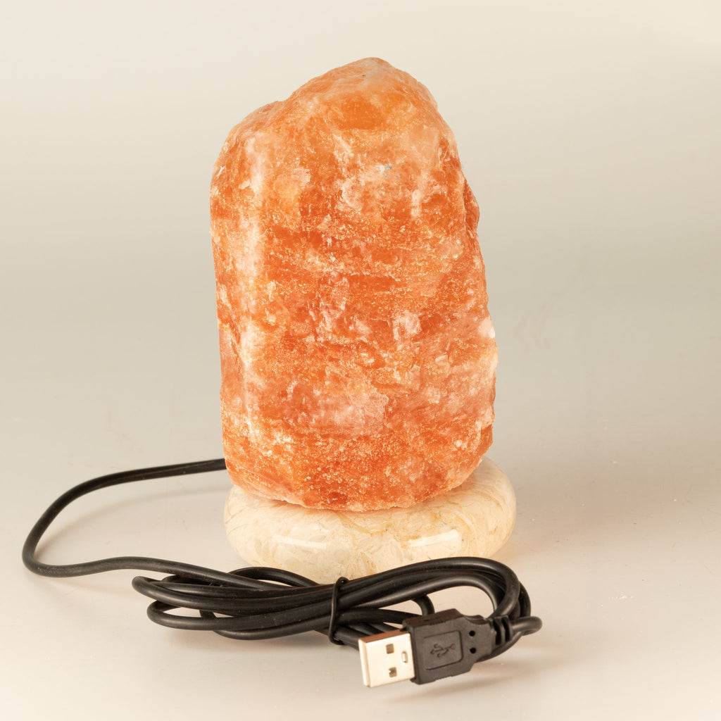 Himalájská solná USB lampa s bílým světlem – 11,5 cm | Přírodní krystal