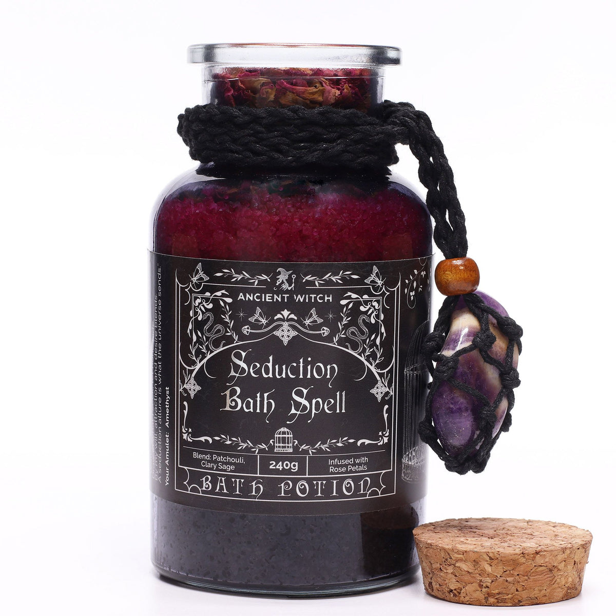 Ancient Witch – Magická koupelová sůl Svádění s ametystovým amuletem | Seduction