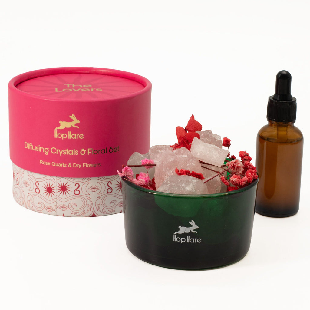 Hop Hare aroma difuzér s krystaly a květy – The Lovers – Růženín